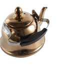 Stainless Steel Gold Plated Tea Pot Kettle 1 Litre