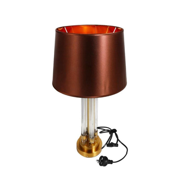 Home Decor Bedside Reading Table Lamp Gold Base Maroon Shade 35*64 cm 44795 Pcs/Ctn 6