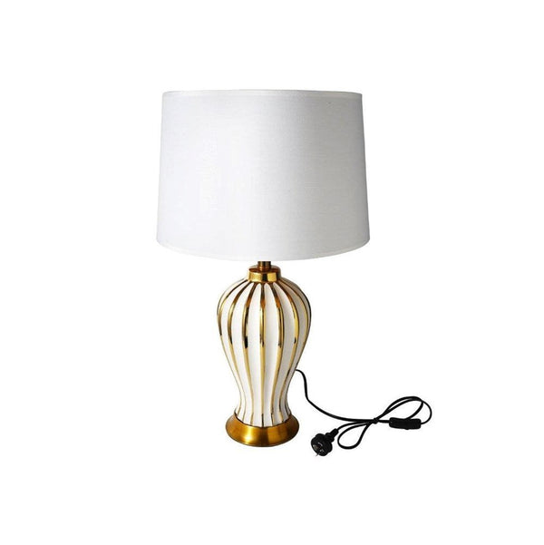 Home Decor Bedside Reading Table Lamp Gold Base Cream Shade 35*63 cm 44811 12 Pcs/Ctn