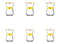 Pashabahce Glass Tea Cup 6Pcs Set Golden Krinkle Yaldiz 90 CC TR-42011-KRK Pcs/Ctn 12