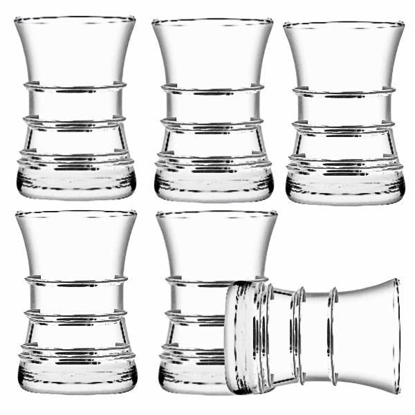 G4U Misis Glass Tea Cup Set 6PCs Silver Reem Platin Istikani 160 CC TR-42461-PLT Pcs/Ctn 12