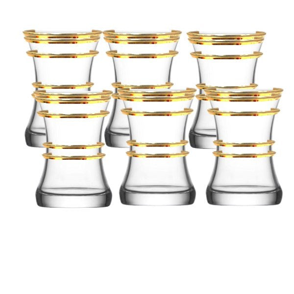 Lav Zen313 Glass Tea Cup Set 6Pcs Golden Reem Yaldiz 155 CC TR-ZEN 313-YAL Pcs/Ctn 8