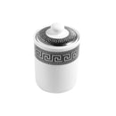Ceramic Tea Coffee Sugar Spices Canister Set of 3 Pcs Print Design H - 14 cm D - 10 cm