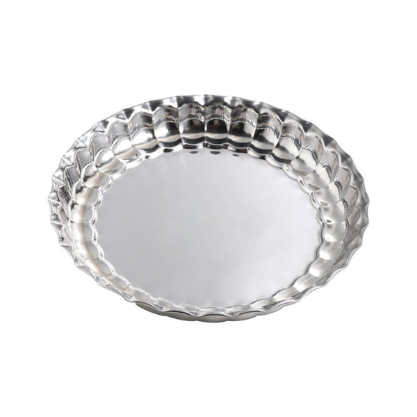 Stainless Steel Decor Serving Tray Silver 30 cm