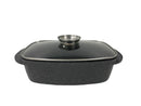 Non Stick Marble Coated Die Cast Aluminium Rectangular Casserole Black Induction 32cm*10.5cm