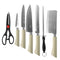 Bass Brand Premium Quality Stainless Steel Chef Kitchen Knife Set of 8 Pcs Beige Handle 30 cm 45577 Pcs/Ctn 24