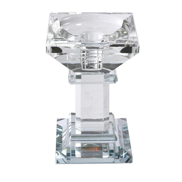 Home Decor Crystal Glass Candlestick Holder
