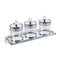 Crystal Glass Candy Jar Canisters Set of 3 with Tray 10*19 cm