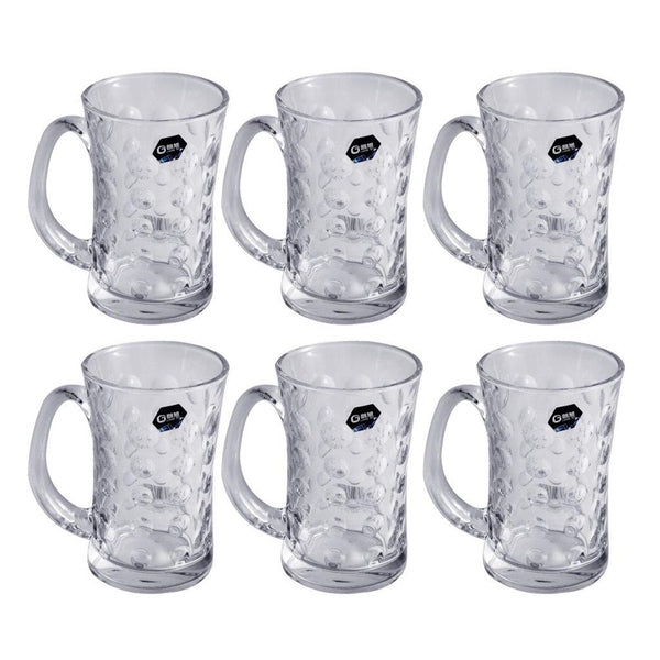 Clear Glass Tea Mug Set of 2 340 ml 7.2*12.6 cm