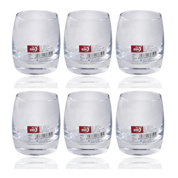 Crystal Glass Heavy Base Round Multi Beverage Drinking Tumblers Set of 6