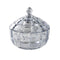 Crystal Glass Round Sugar Bowl Candy Jar with Lid 17.9*18.3 cm