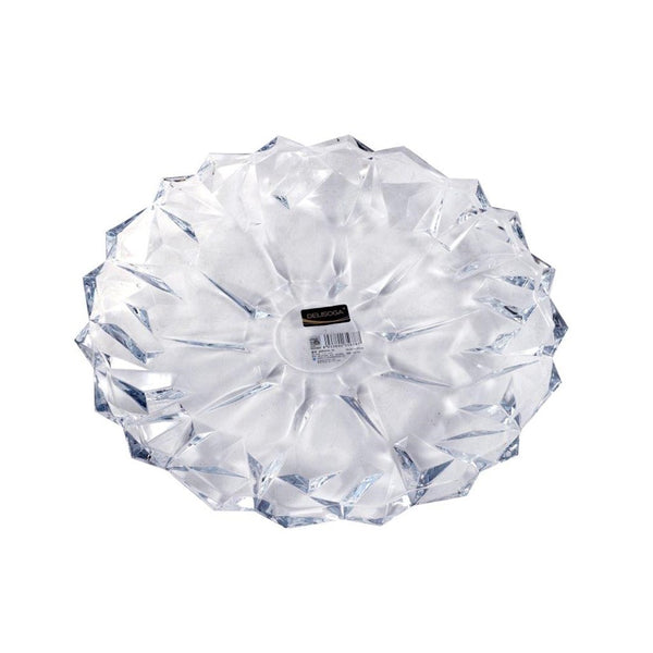 Crystal Glass Serving Dish Round Fruit Plate