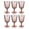 Multipurpose Engraved Chevron Pink Rose Footed Glass Tmblers Set of 6 Pcs