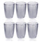 Engraved Pattern Clear Chevron Goblets Glass Drinking Tumblers Set of 6 Pcs