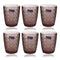 Engraved Pattern Pink Rose Goblets Glass Drinking Tumblers Set of 6 Pcs