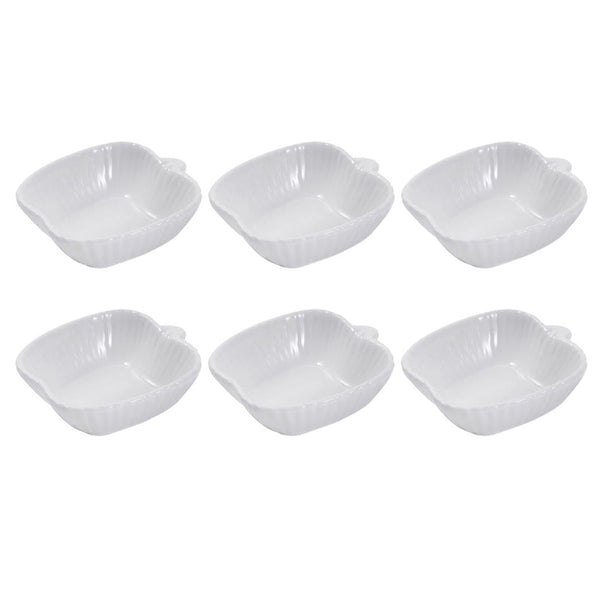 White Ceramic Fine Porcelain Serving and Dipping Bowl Snacks Fruits and Nuts Bowl Set of 6 Pcs 10*4.5 cm