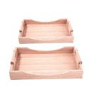 Deco Timber Pattern Rectangle Serving Tray Set of 2 Pcs 49.5*34.2*7.5/42*29.6*7.5 cm