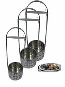 Metal Silver Hookah Charcoal Holder Basket Set 3pcs 38355SET 12 Pcs/Ctn