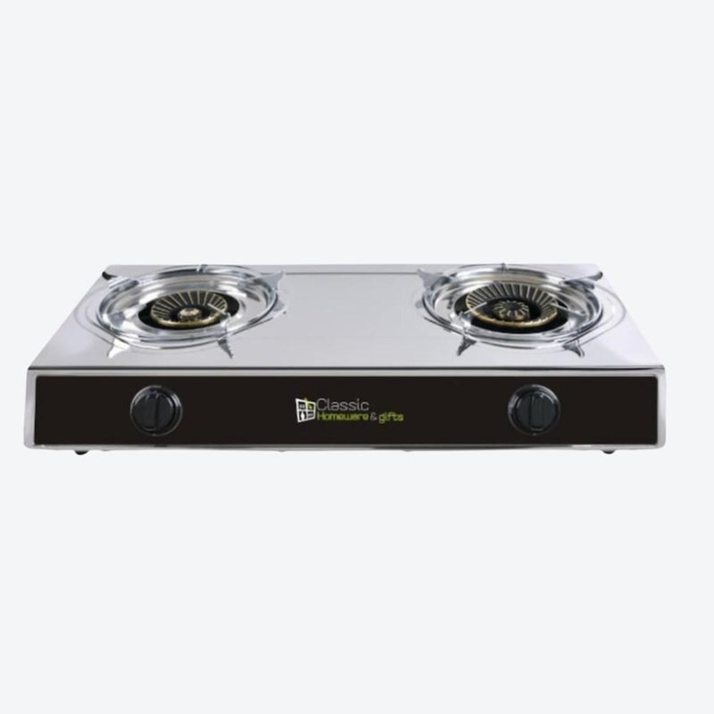 Stainless Steel Gas Stove Double Burner AGA Approved Excluding Regulator (Regulator Purchased Separately as an Optional) CLAS1401 1 Pcs/Ctn