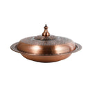Stainless Steel Copper Plated Biryani Plate with Lid 32 cm