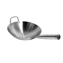 Stainless Steel Deep Wok Pan Round Base For Gas Burner 28 cm