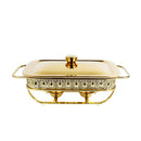 Gold Plated Stainless Steel Food Warmer Chafing Dish 1.5 Litre 18*29 cm