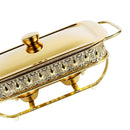Gold Plated Stainless Steel Food Warmer Chafing Dish 1.5 Litre 18*29 cm