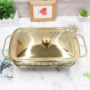 Gold Plated Stainless Steel Food Warmer Chafing Dish 1.5 Litre 18*29 cm