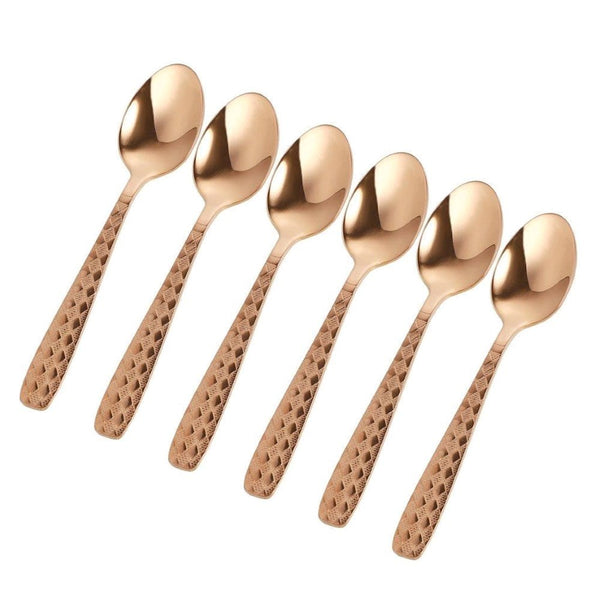 Stainless Steel Dessert Spoon Set of 6 Gold Plated 14*3 cm 38478 Pcs/Ctn 100