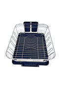 Dish Rack with Black Plastic Tray and Cup Holder Chrome Plated High Quality 37*32*13 cm