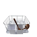 Dish Rack with White Plastic Tray and Cup Holder Chrome Plated High Quality 37*32*13 cm