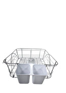 Dish Rack with White Plastic Tray and Cup Holder Chrome Plated High Quality 44*34*14 cm