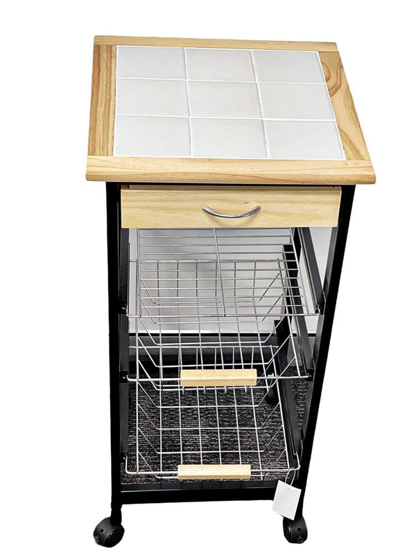 Kitchen Trolley on Wheels with 3 shelf Baskets And 1 Drawer cabinet 32*33.5*75.5 cm 42016 Pcs/Ctn 1