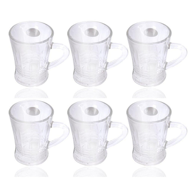 Premium Lead Free Glass Tea Cup Set of 6 pcs 100 ml (Ctn Box 12 units)