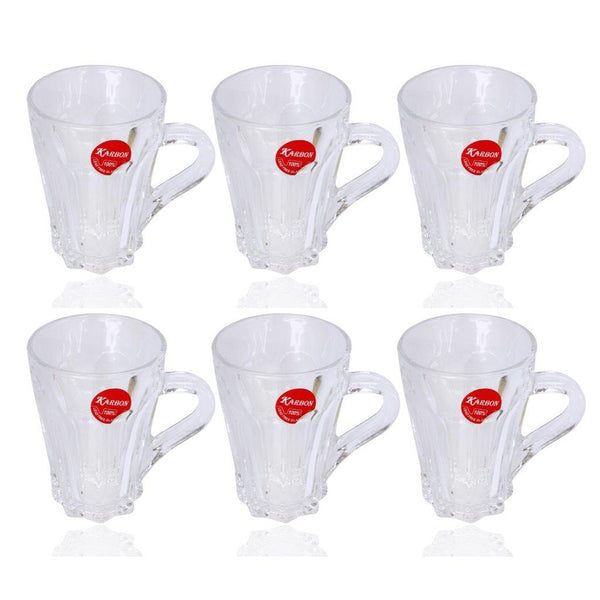 Premium Lead Free Glass Tea Cup Set of 6 pcs 158 ml (Ctn Box 12 units)