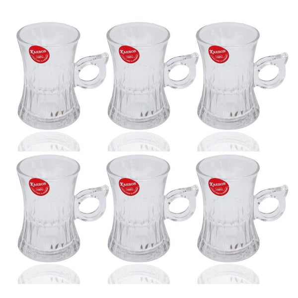 Premium Lead Free Glass Tea Cup Set of 6 pcs 120 ml (Ctn Box 12 units)