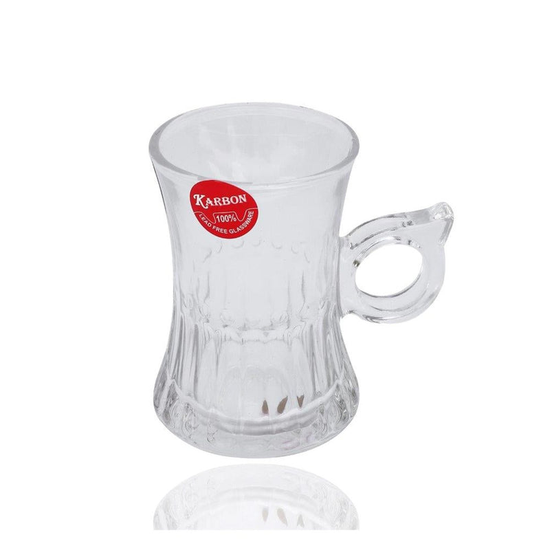 Premium Lead Free Glass Tea Cup Set of 6 pcs 120 ml (Ctn Box 12 units)