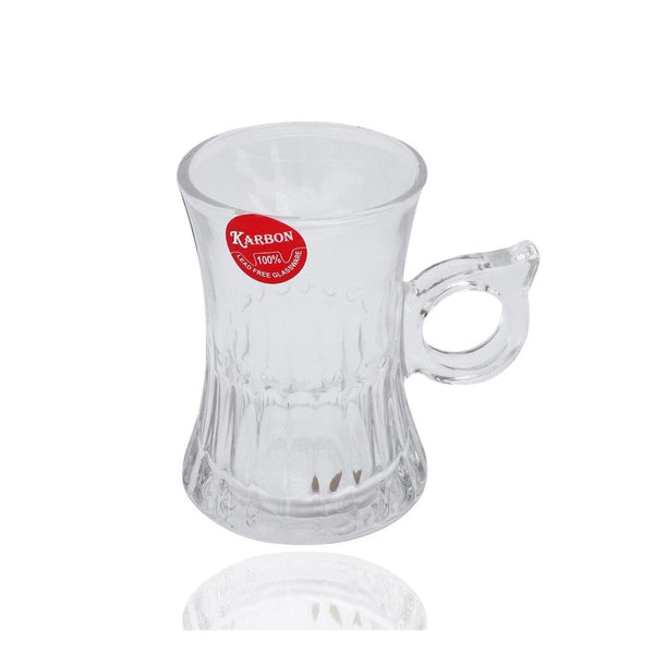 Premium Lead Free Glass Tea Cup Set of 6 pcs 120 ml (Ctn Box 12 units)