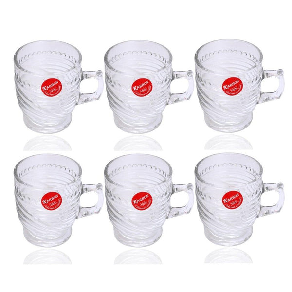 Premium Lead Free Glass Tea Cup Set of 6 pcs 165 ml (Ctn Box 12 units)