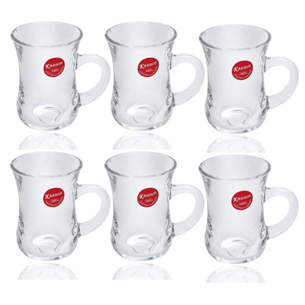 Premium Lead Free Glass Tea Cup Set of 6 pcs 145 ml (37229) (Ctn Box 12 units)