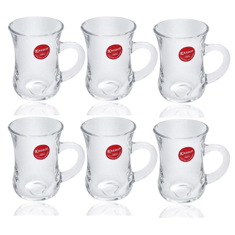 Premium Lead Free Glass Tea Cup Set of 6 pcs 145 ml (37229) (Ctn Box 12 units)