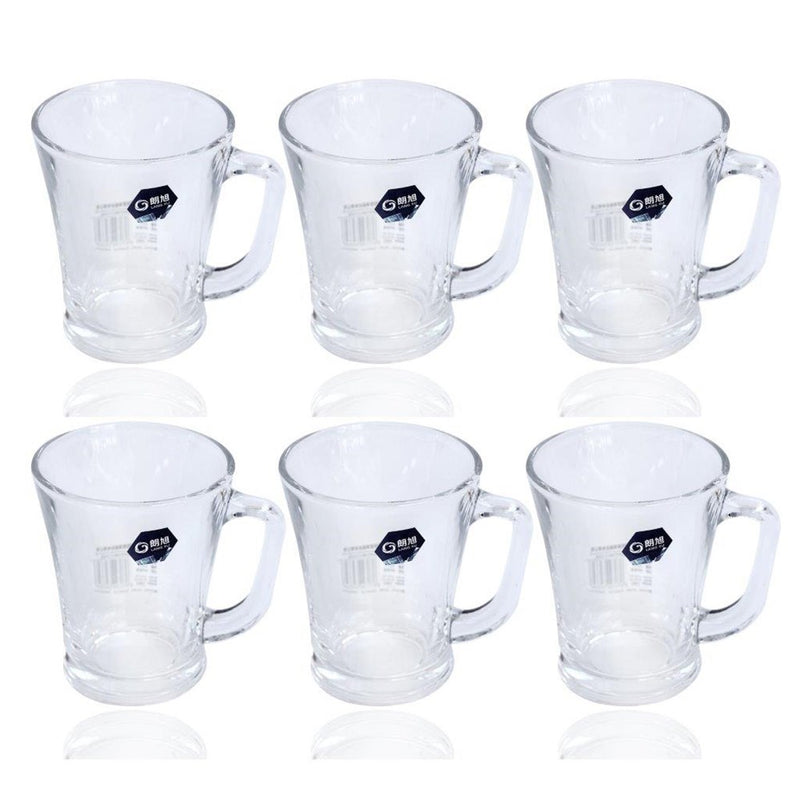 Premium Lead Free Glass Tea Cup Set of 6 pcs 225 ml (Ctn Box 12 units)