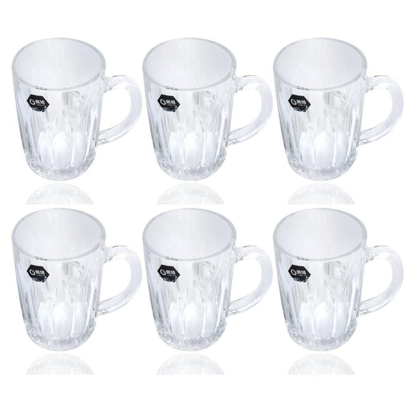 Premium Lead Free Glass Tea Cup Set of 6 pcs 250 ml (Ctn Box 8 units)
