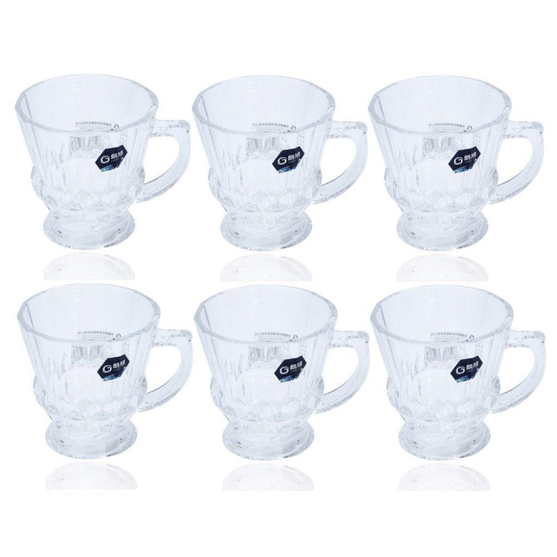 Premium Lead Free Glass Tea Cup Set of 6 pcs 140 ml (Ctn Box 12 units)