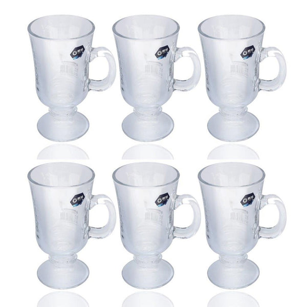 Premium Lead Free Glass Tea Cup Set of 6 pcs 150 ml (Ctn Box 8 units)