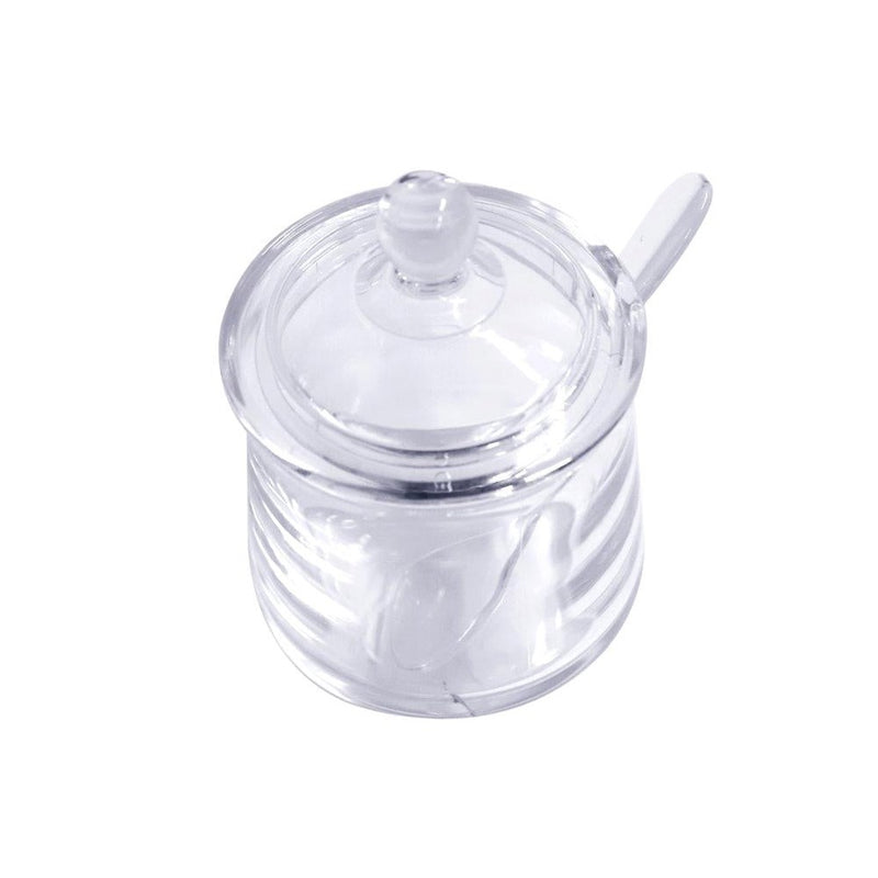 Premium Quality Acrylic Sugar Bowl Candy Jar with Spoon 8X12 cm (Ctn Box 120 units)