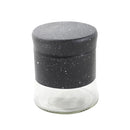 Black Abstract Pattern Glass Base Canister Tea Sugar Coffee Set of 3 Pcs 11*8*3 cm (Ctn Box 16 units)