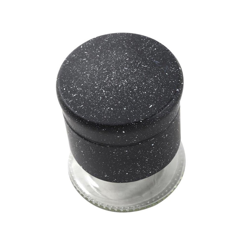 Black Abstract Pattern Glass Base Canister Tea Sugar Coffee Set of 3 Pcs 11*8*3 cm (Ctn Box 16 units)
