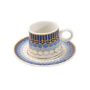 Ceramic Coffee Cup and Saucer Set of 6 Pcs Abstract Print Design 80 ml 11 cm (Ctn Box 24 units)