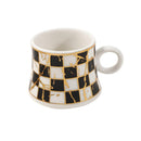 Ceramic Coffee Cup and Saucer Set of 6 Pcs Abstract Print Design 80 ml 11 cm (Ctn Box 24 units)